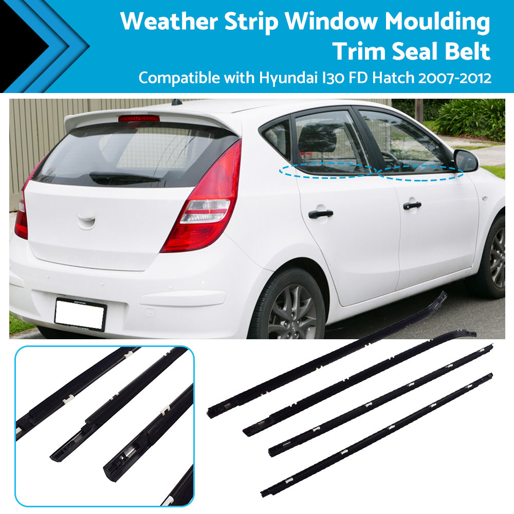 {{ 4pcs Weather Strip Window Moulding Trim Seal Belt for Hyundai I30 FD Hatch 07-12 }} - Buy Car Parts Online at {{ Kaka Auto Parts }}.