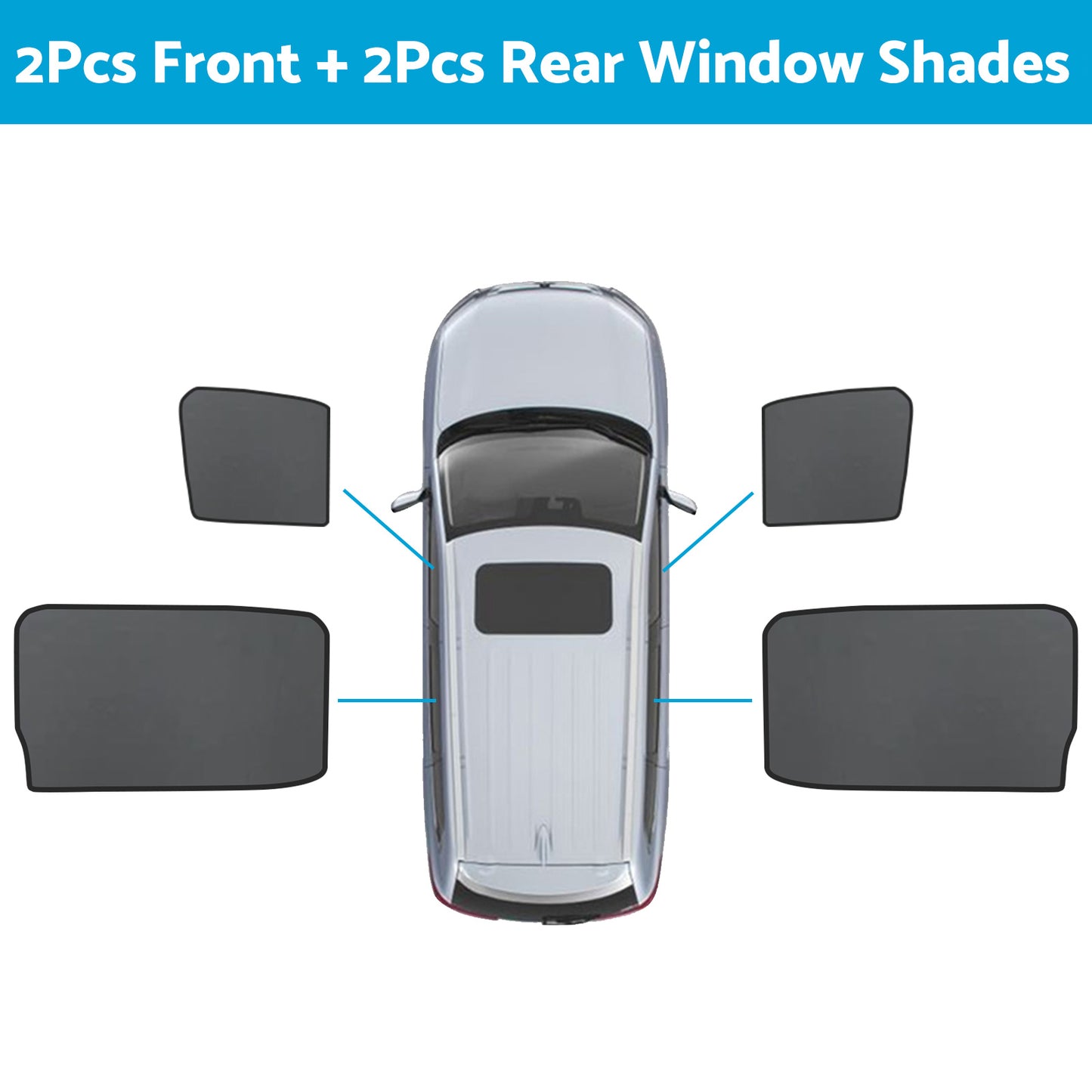 Front Rear Window Sun Shade Magnetic Mesh Suitable For GWM UTE Cannon 2021-2024