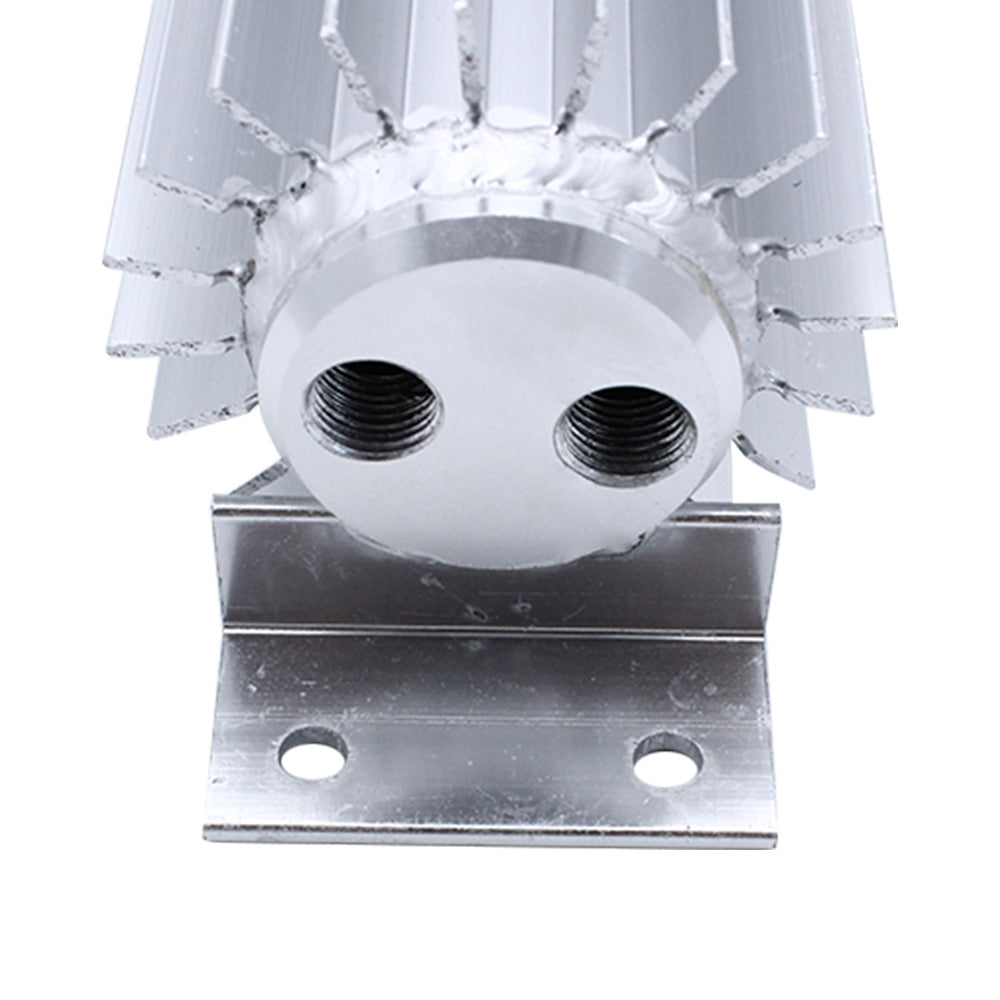 Universal 12 Inch Aluminum Dual Pass Finned Transmission Oil Cooler With Fittings Suitable For Universal Use