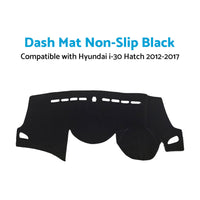 Non-Slip Dash Mat Suitable For Hyundai i30 Hatch 2012-2017 Black Dashboard Cover