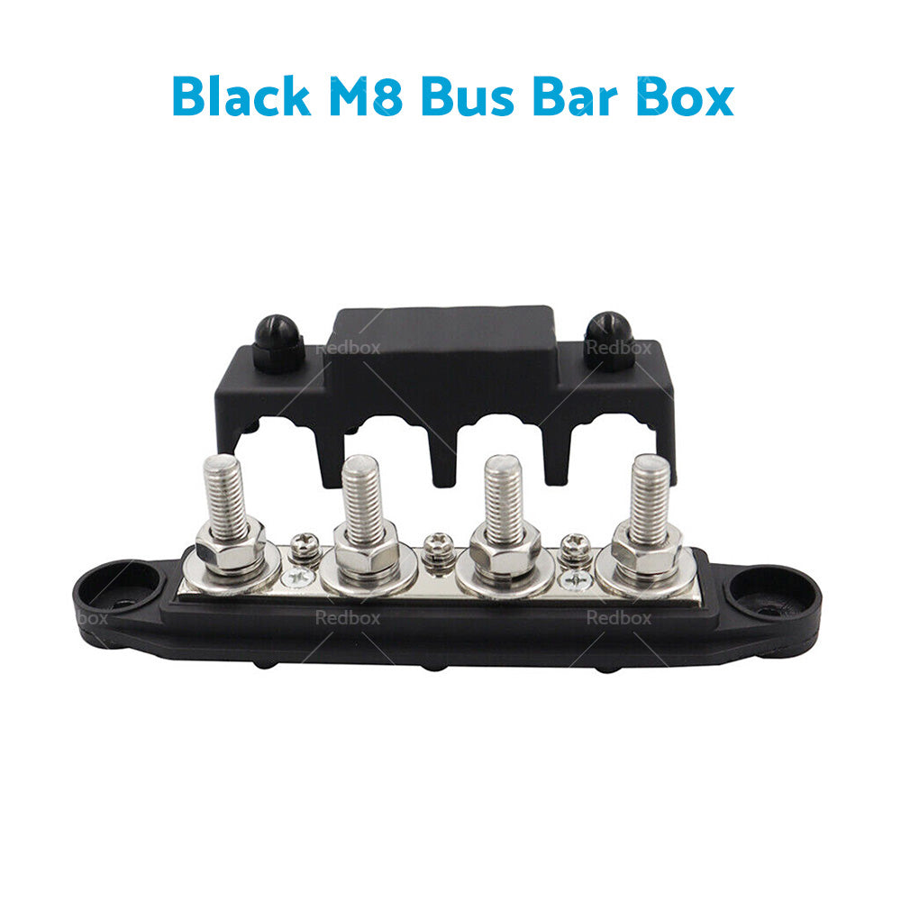 {{ 1x M8 or M10 DC 48V Studs Bus Bar Power Distribution Box Terminal Block Red or Black }} - Buy Car Parts Online at {{ Kaka Auto Parts }}.