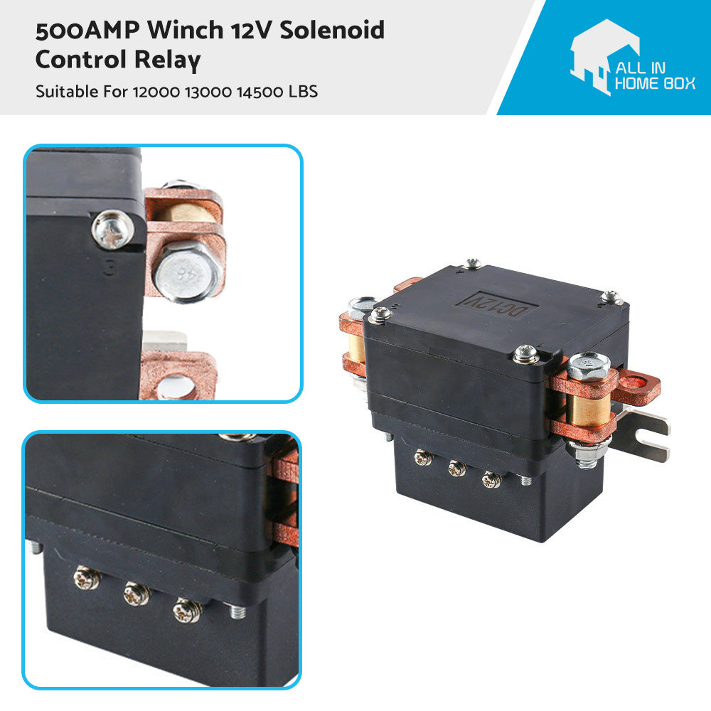 {{ 500AMP Winch 12V Solenoid Control Relay Suitable For 12000 13000 14500 15000 LBS }} - Buy Car Parts Online at {{ Kaka Auto Parts }}.