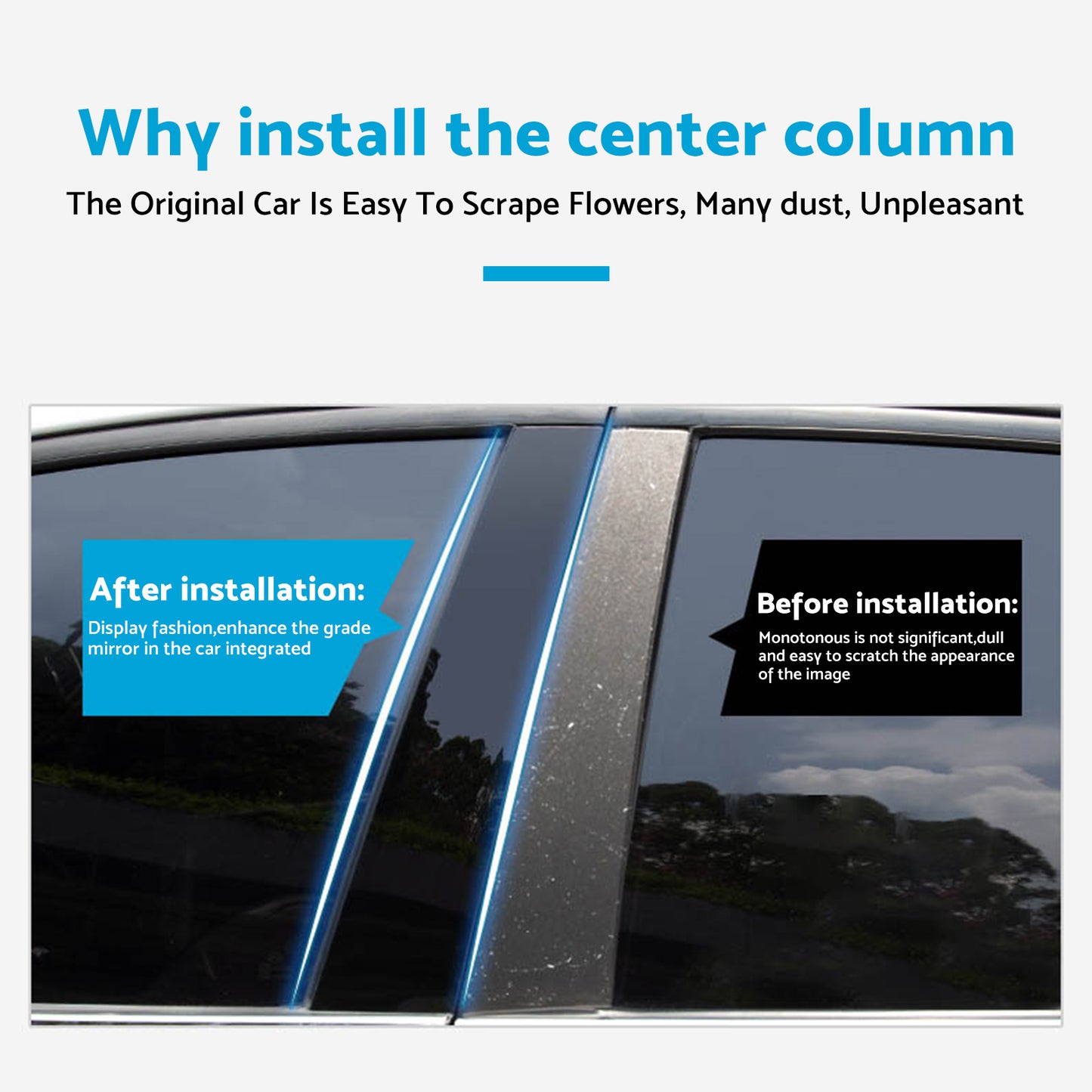 4x Black Pillar Post Cover Trims Suitable For Dodge Ram 1500 Crew Cab / Quad Cab 2009-2018
