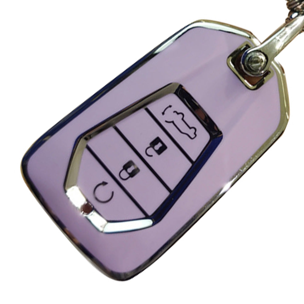 TPU Car Remote Key Fob Cover Suitable For Isuzu D-MAX MU-X MUX 4 Button Purple