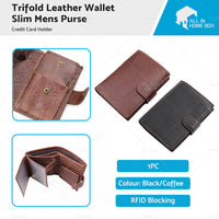 {{ RFID Blocking Leather Wallet Slim Mens Purse Trifold Credit Card Holder }} - Buy Car Parts Online at {{ Kaka Auto Parts }}.