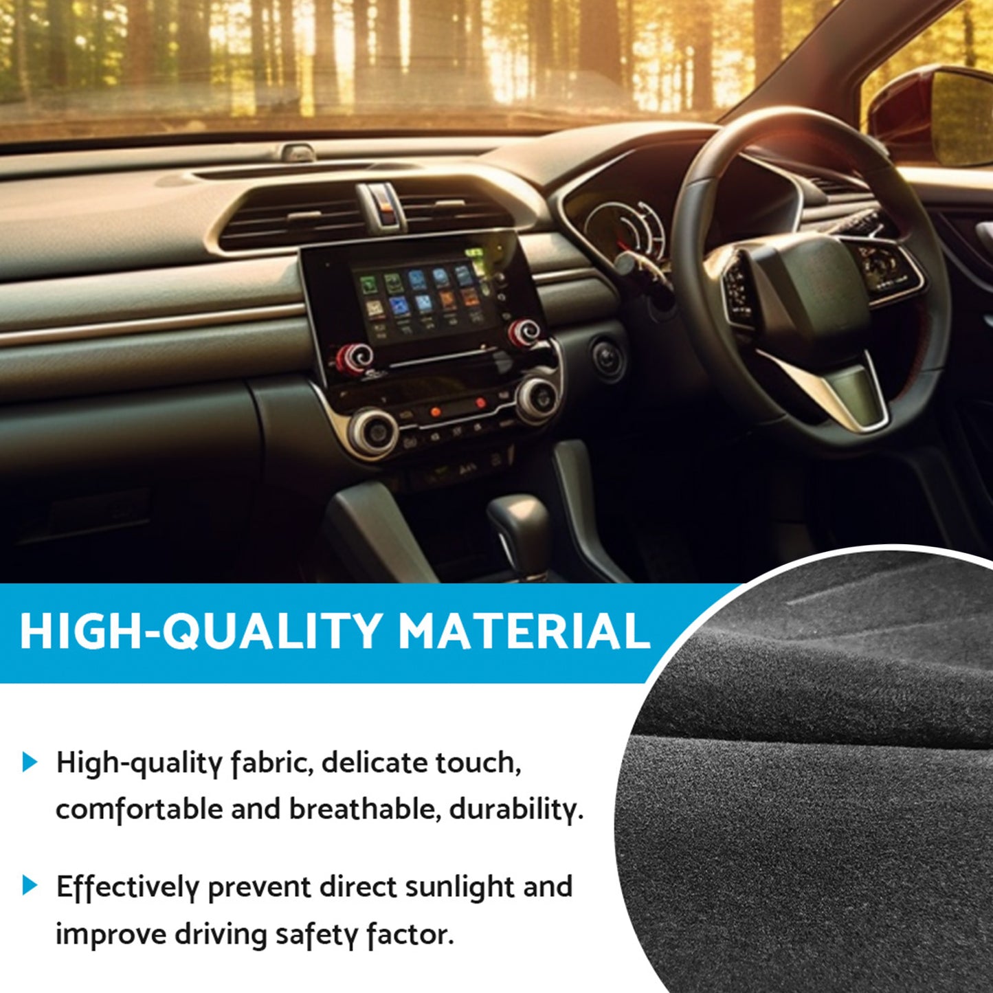Dashboard Cover Pad Carpet Dash Mat Suitable For Honda CR-V 2023 Without HUD