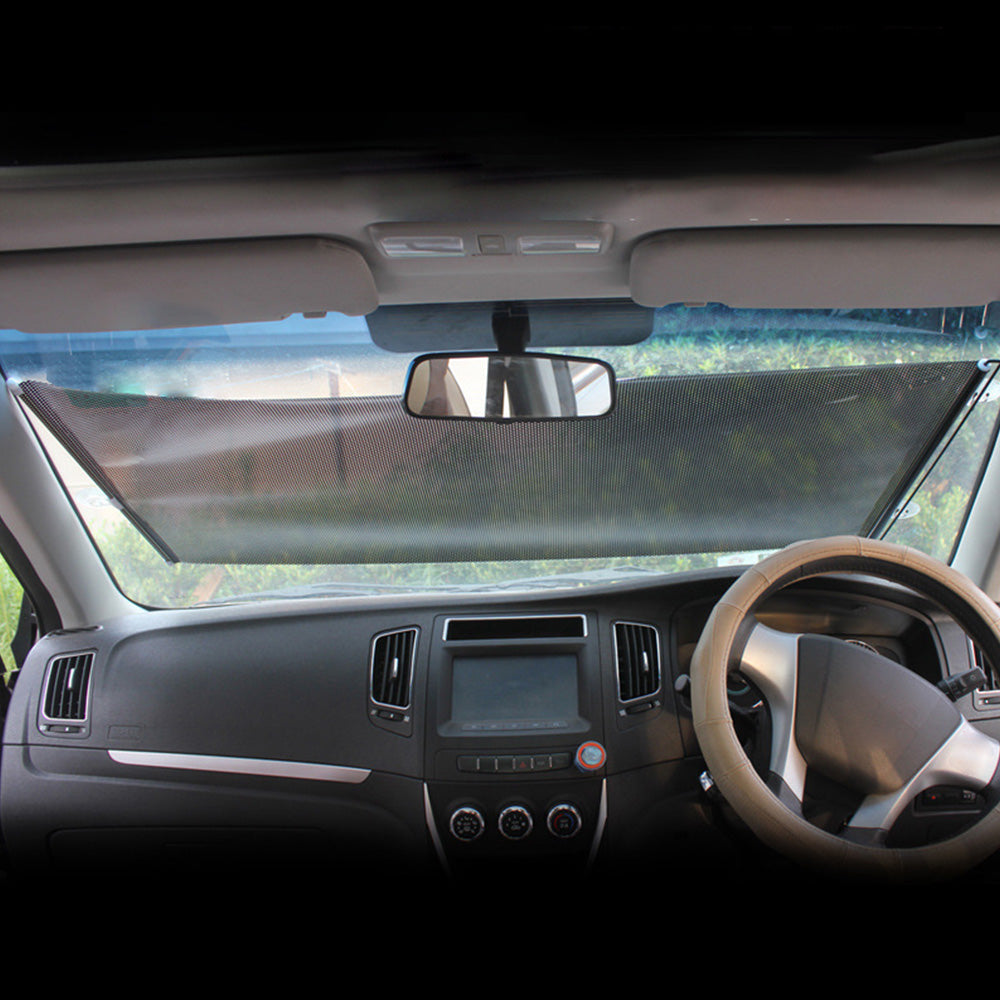 Retractable Front & Rear Windshield Sun Shade Window Visor Folding UV Block Suitable For Car