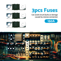 {{ 3PCS 150 AMP Mega Fuse Heavy Duty Dual Battery Mining System High Current 150A }} - Buy Car Parts Online at {{ Kaka Auto Parts }}.