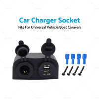 {{ 12V Dual USB Port Charger Socket Mount Panel Adapter Fits For Car Boat Caravan }} - Buy Car Parts Online at {{ Kaka Auto Parts }}.