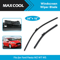 {{ For Ford Fiesta 08-On Aero Flat Windscreen Wiper Blades 26 inch   15 inch  1 Pair }} - Buy Car Parts Online at {{ Kaka Auto Parts }}.