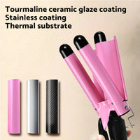 25mm Ceramic Triple Barrel Hair Curler Curling Iron Wave Wand Salon Styler