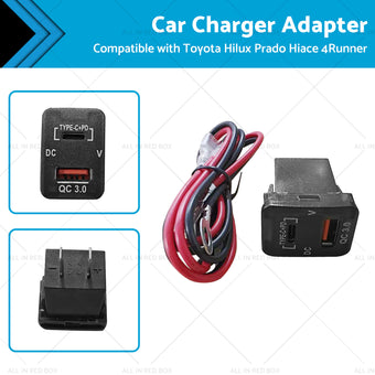 compare product TYPE C  VOLT  QC 3. 0 USB CHARGER Suitable for Toyota Hilux Prado BLUE LED 12v
