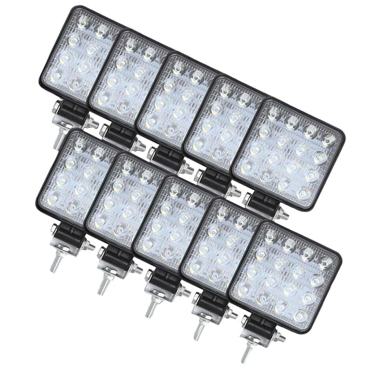 10x 4" Flood LED Work Lights 80W 12V Square IP68 Suitable For Vehicle/Boat