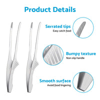 4x Korean & Japanese BBQ Self-Standing Grill Tongs Suitable For Non-Slip Cooking