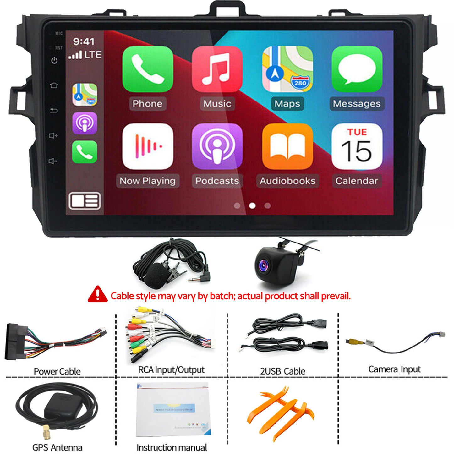 In-Dash Units 9inch Touch Screen Stereo CarPlay Suitable For Toyota Corolla 2009-13