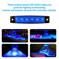 12x LED Deck Courtesy Lights Suitable For Marine Boat Stern Transom 12V Waterproof