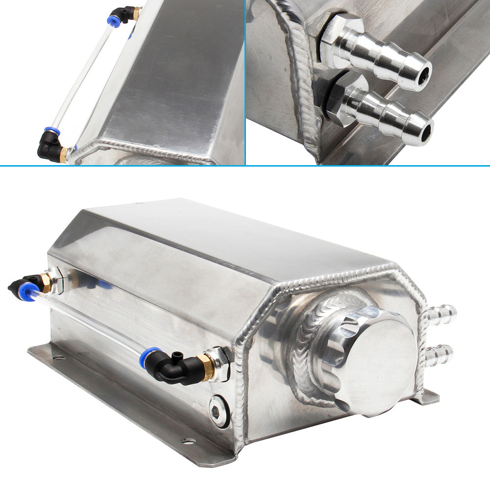 Universal Aluminum 2L Coolant Radiator Overflow Recovery Water Tank Bottle Suitable For Cars