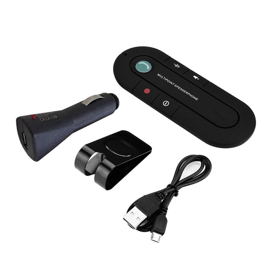 Bluetooth Handsfree Speaker MP3 Player With Sun Visor Clip & Car Charger Suitable For Universal Cars