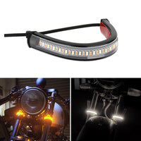 2x LED Universal Motorcycle Fork Turn Signal Indicator Blinker Amber Light Strip Suitable For Motorcycle