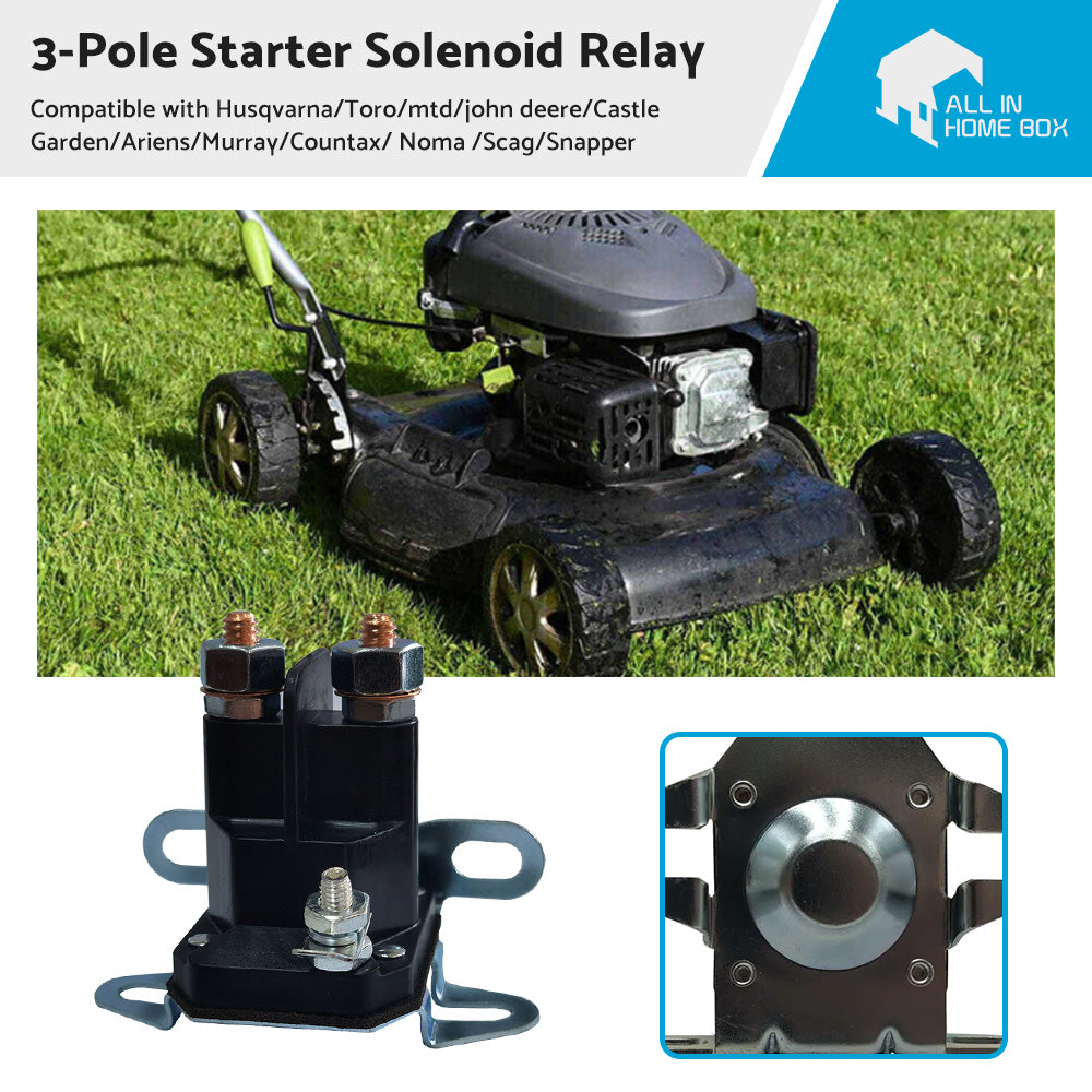 {{ Ride On Lawn Mower Starter Solenoid 3 Terminal 12 Volt Bottom Or Side-Mount Moto }} - Buy Car Parts Online at {{ Kaka Auto Parts }}.