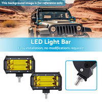 {{ 2x 5inch Flood LED Light Bar Offroad Work Driving Fog Lamp Yellow Cree Spread }} - Buy Car Parts Online at {{ Kaka Auto Parts }}.