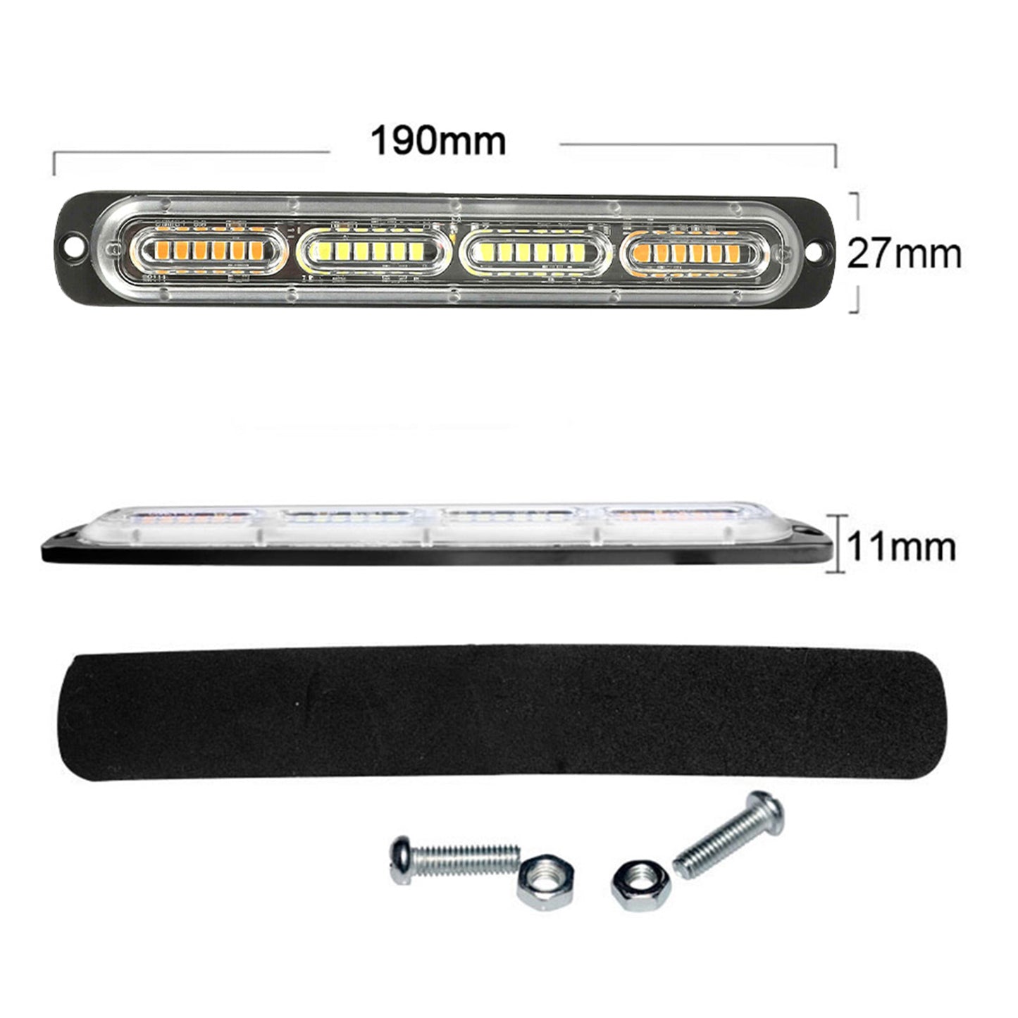 2x 48LED Amber Recovery Strobe Flashing Grille Lightbar Lamp Suitable For Truck