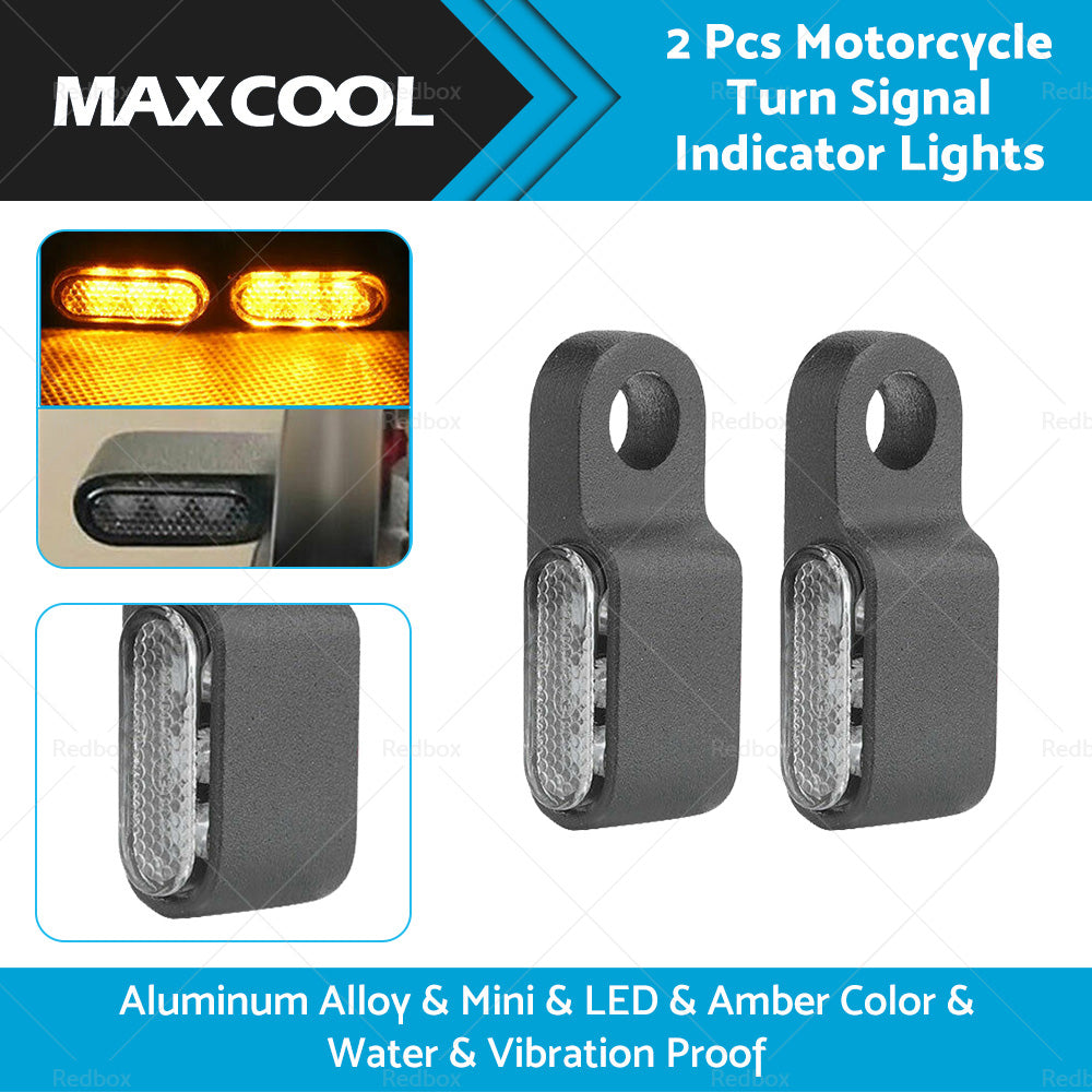 {{ 2X Mini LED Motorcycle Turn Signal Indicator Amber Blinker Light Lamp Black 3LED }} - Buy Car Parts Online at {{ Kaka Auto Parts }}.