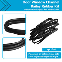 {{ Door Window Channel Bailey Rubber Kit Suitable For Toyota LandCruiser 80 Series }} - Buy Car Parts Online at {{ Kaka Auto Parts }}.