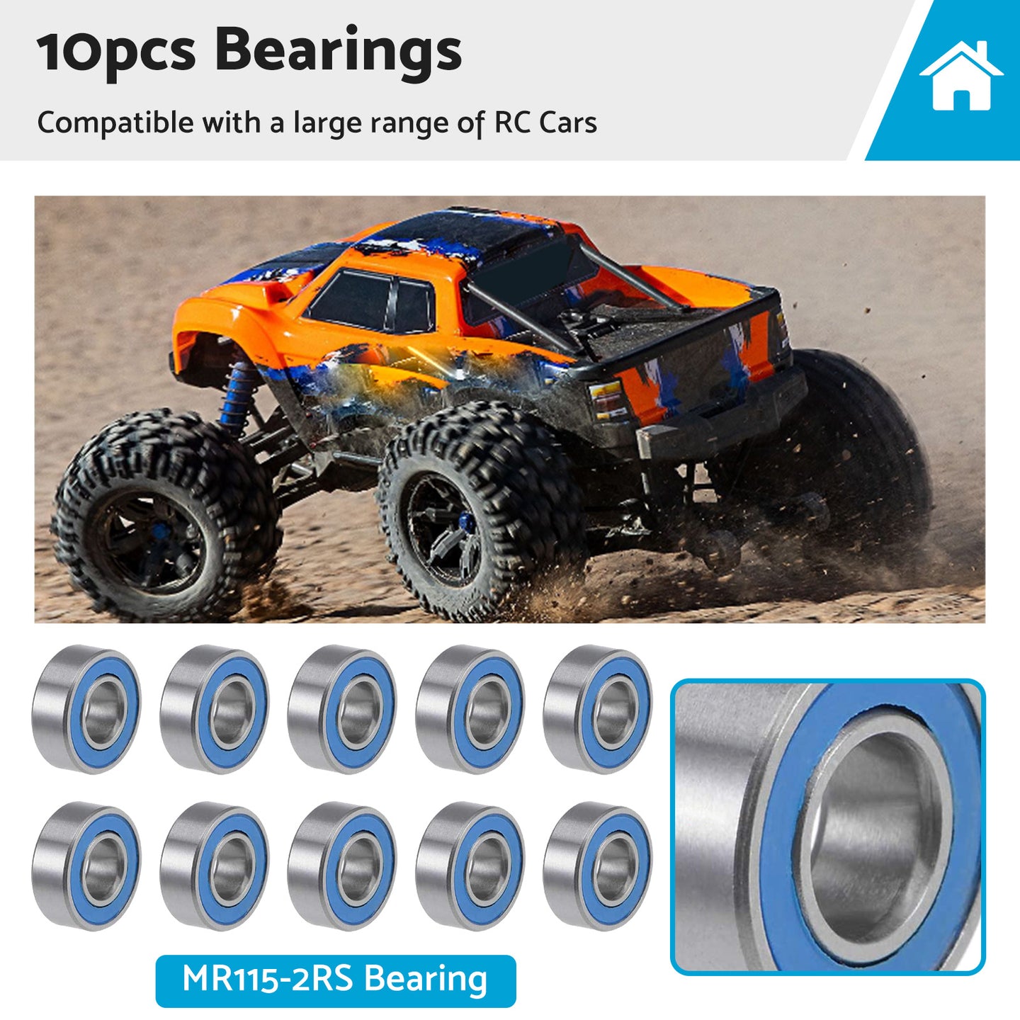 {{ 5x11x4mm Bearings For RC Tamiya 1150 HPI MR115-2RS Savage Traxxas Axial Losi }} - Buy Car Parts Online at {{ Kaka Auto Parts }}.
