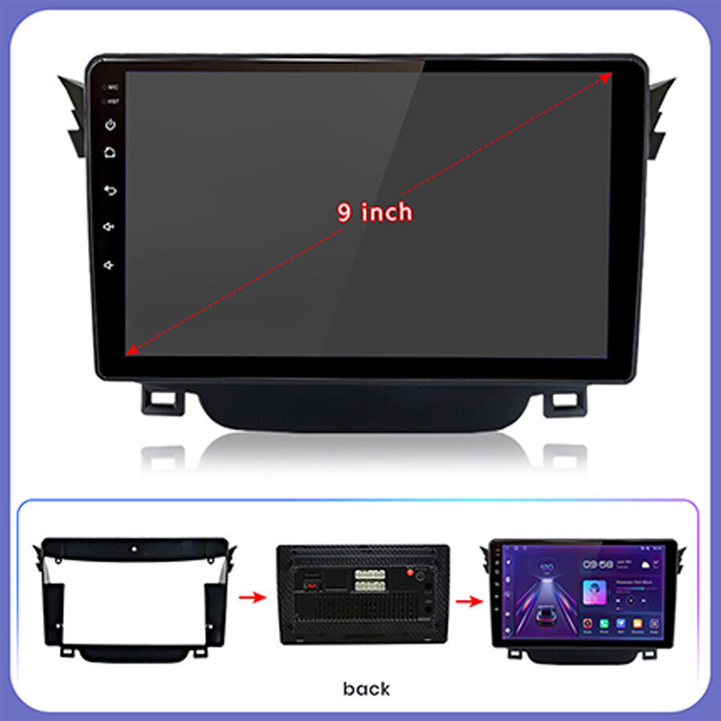 In-Dash Units 9inch Touch Screen Stereo CarPlay Suitable For Toyota Corolla 2009-13