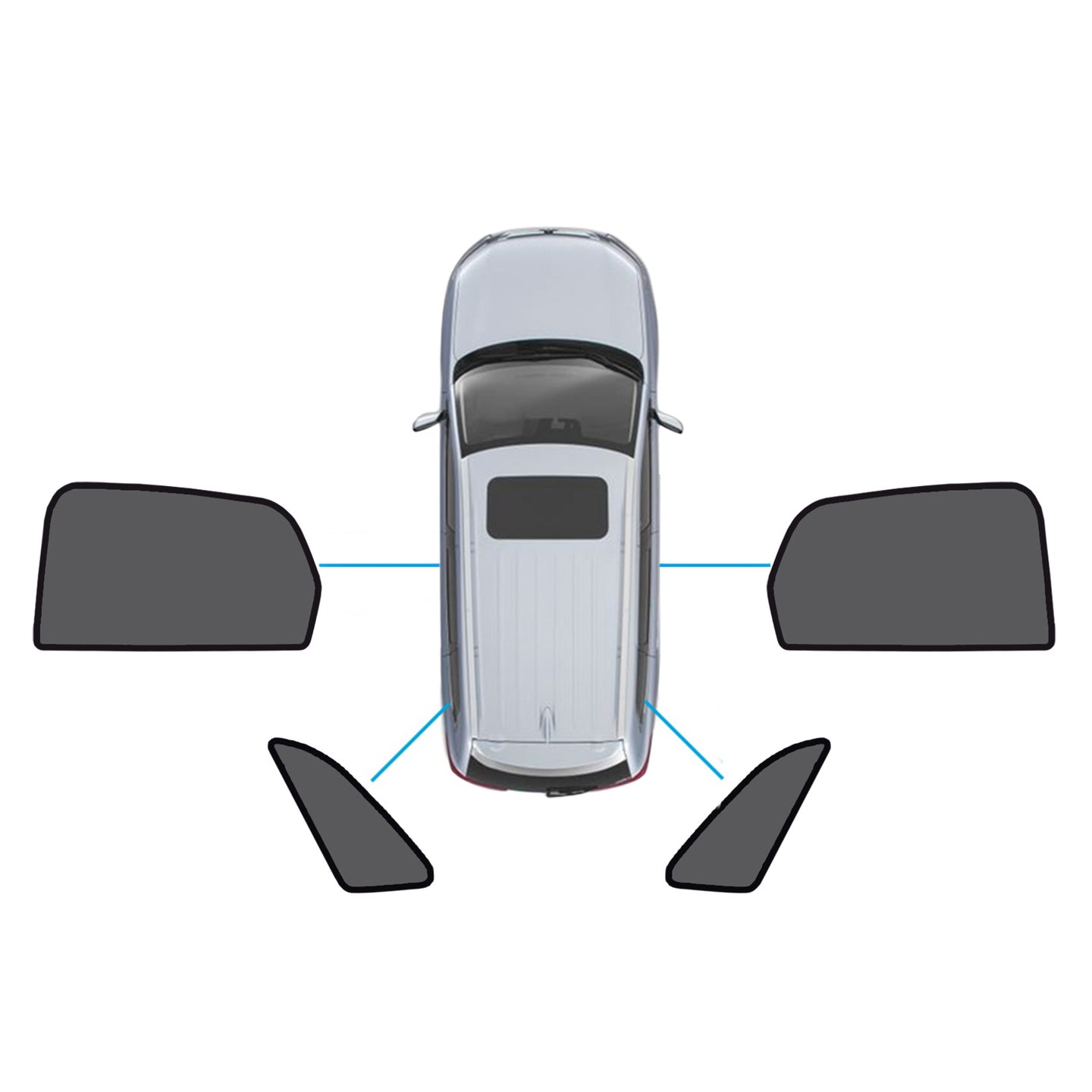 {{ Magnetic Mesh Sun Blind Shades Suitable for Audi Q3 RS Q3 2019-2025 }} - Buy Car Parts Online at {{ Kaka Auto Parts }}.