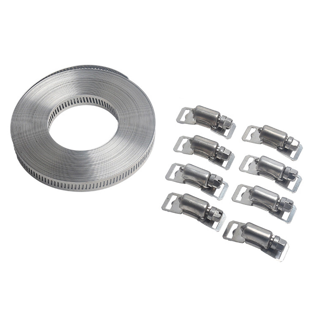 304 Stainless Steel Worm Clamp Hose Clamps with Fasteners Suitable For DIY Adjustable Use