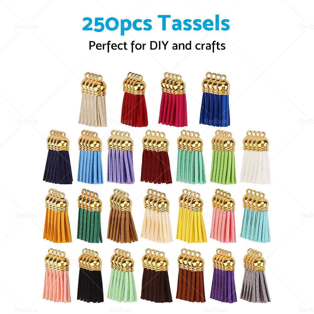 {{ 250PCS Keychain Ring Tassels Bulk Colored Leather Tassel Pendants Jewelry DIY }} - Buy Car Parts Online at {{ Kaka Auto Parts }}.
