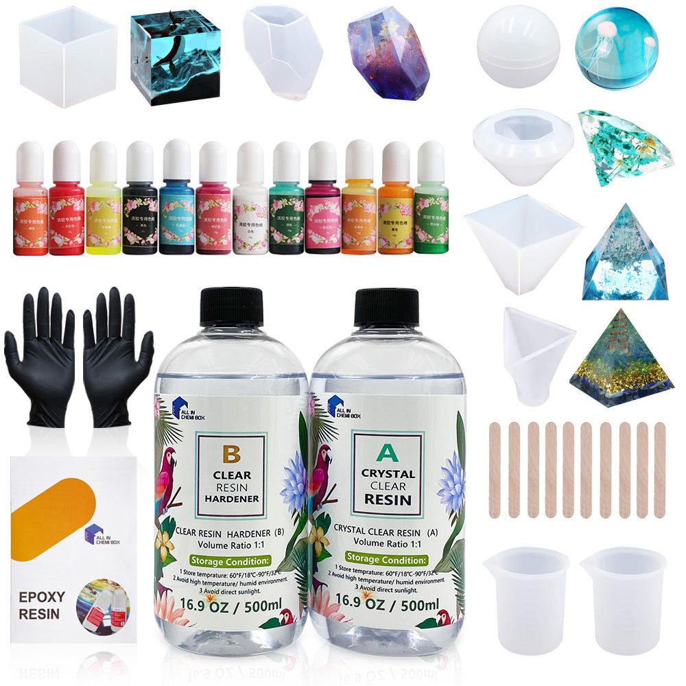 Epoxy Resin 1:1 AB Kit Craft Coating UV Color Pigment Paste Liquid Silicone Mold