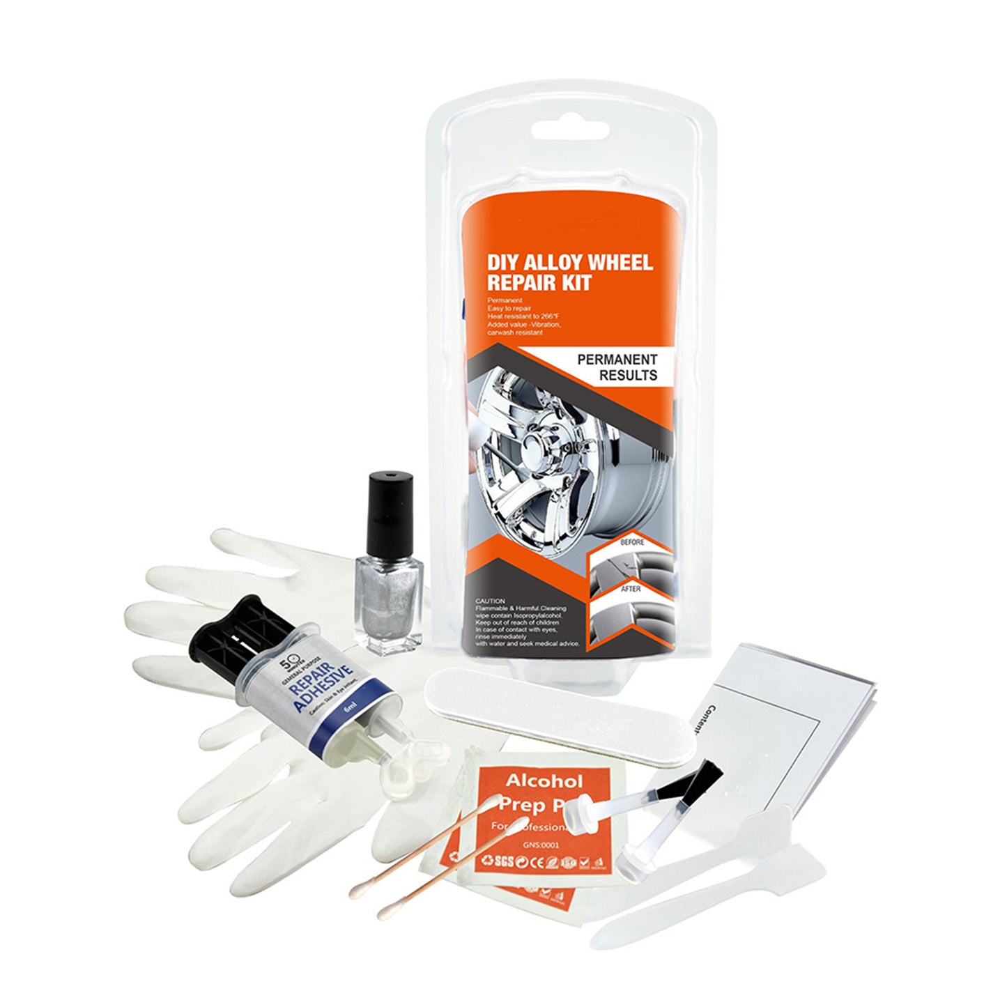 Silver Alloy Wheel Rim Scratch Repair Kit Tool Set Suitable For Car Kerb Damage
