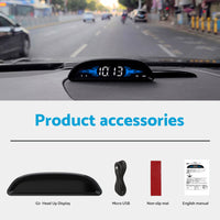 Car HUD Head-Up Display LCD Digital GPS Speedometer with Overspeed Alarm Universal