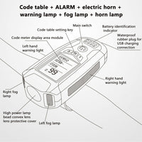 {{ USB Rechargeable LED Bicycle Headlight w/Horn Speedometer Bike Front Head Light }} - Buy Car Parts Online at {{ Kaka Auto Parts }}.