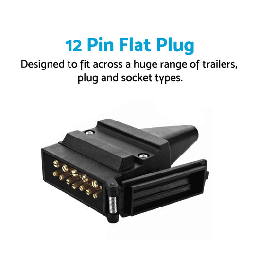 82171BL 12 Pin Flat Connector Plug Suitable For Trailer Caravan Boat Vehicle