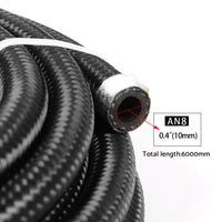 {{ 8AN E85 Stainless Steel Braided PTFE Fuel Line Hose Swivel Fittings Kit 20FT 6M }} - Buy Car Parts Online at {{ Kaka Auto Parts }}.