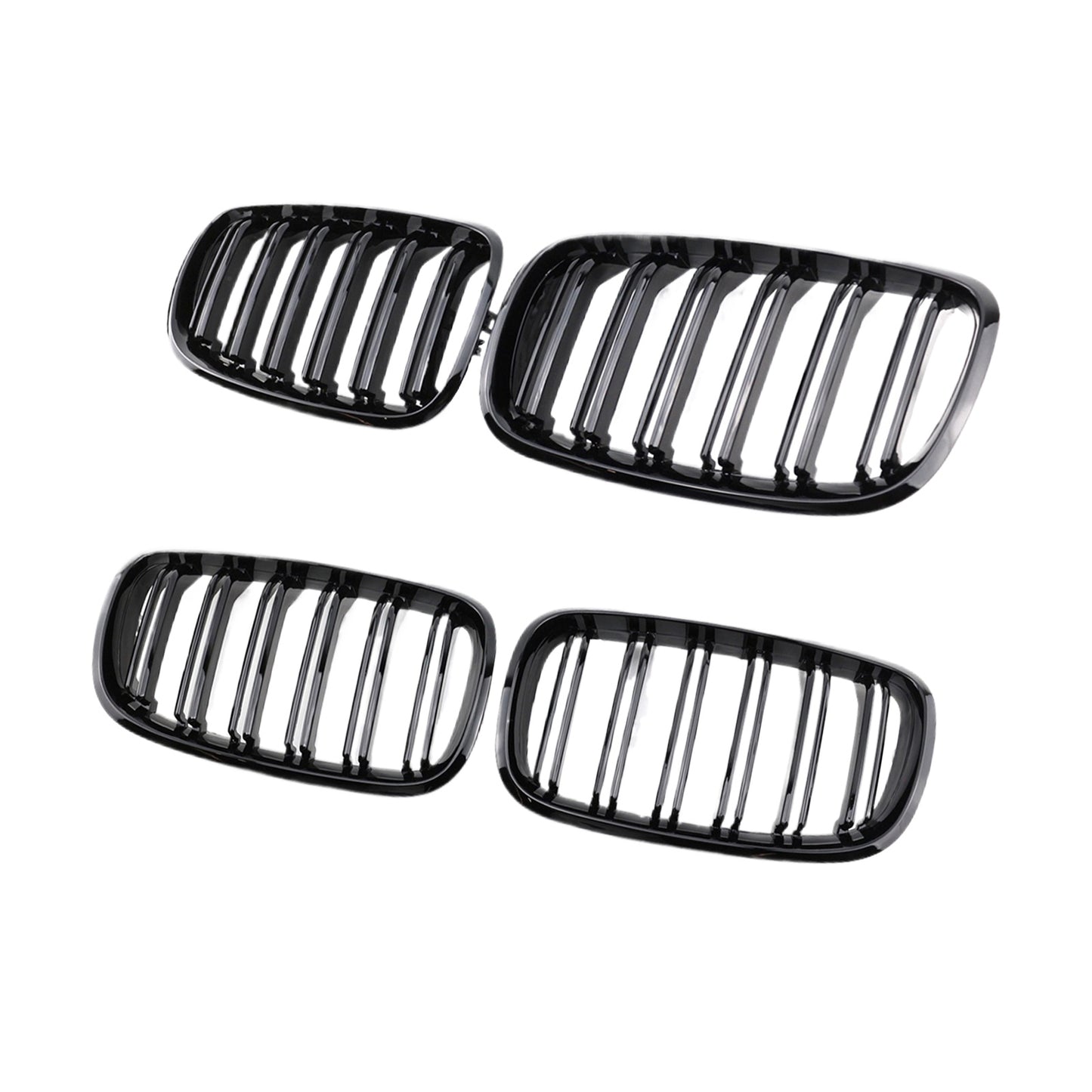 2x Front Grill Grille Gloss Black Suitable For BMW E70 X5 / E71 X6 2007-2013
