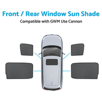 Front Rear Window Sun Shade Magnetic Mesh Suitable For GWM UTE Cannon 2021-2024