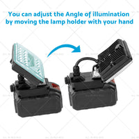 {{ 18V 4in LED Work Light Torch Camping Flashlights 2USB Suitablefor Makita Battery }} - Buy Car Parts Online at {{ Kaka Auto Parts }}.