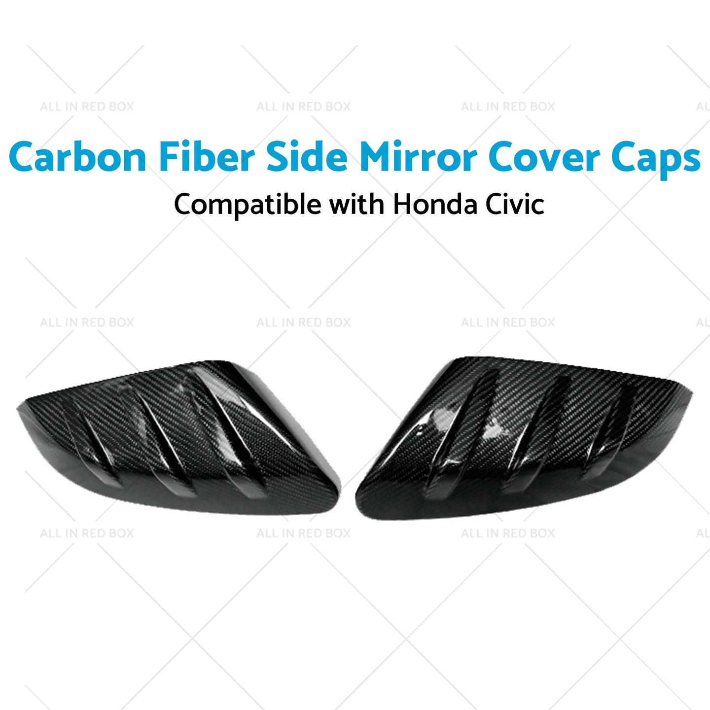 {{ 2x Carbon Fiber Side Mirror Cover Caps Suitable for 16-21 Honda Civic }} - Buy Car Parts Online at {{ Kaka Auto Parts }}.