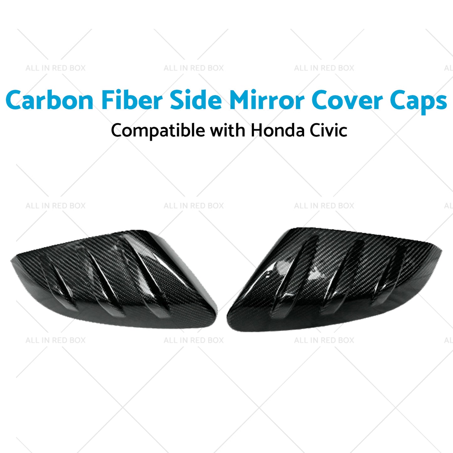 {{ 2x Carbon Fiber Side Mirror Cover Caps Suitable for 16-21 Honda Civic }} - Buy Car Parts Online at {{ Kaka Auto Parts }}.