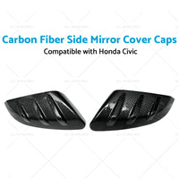 {{ 2x Carbon Fiber Side Mirror Cover Caps Suitable for 16-21 Honda Civic }} - Buy Car Parts Online at {{ Kaka Auto Parts }}.