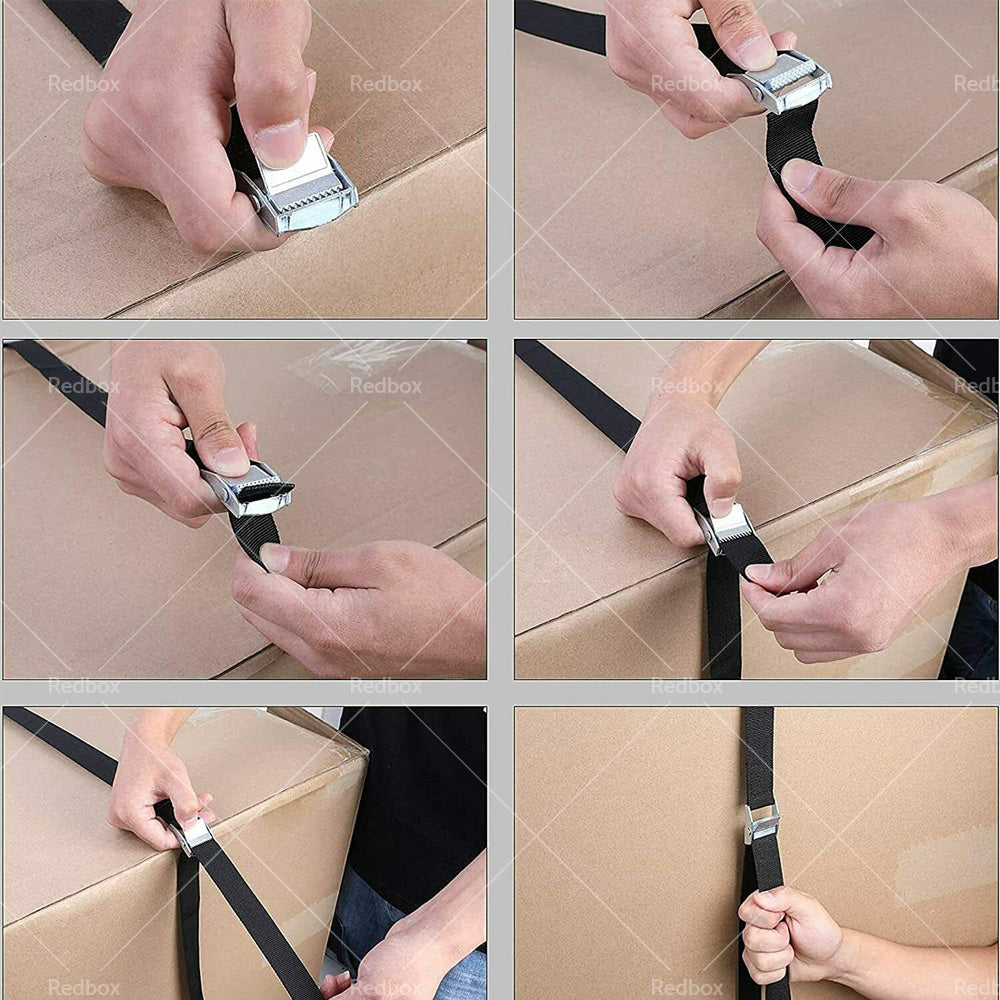 {{ 2/4pcs Metal Buckle Cam Tie Down Strap Heavy Lugga Cargo Ratchet Lashing Rope 2M }} - Buy Car Parts Online at {{ Kaka Auto Parts }}.