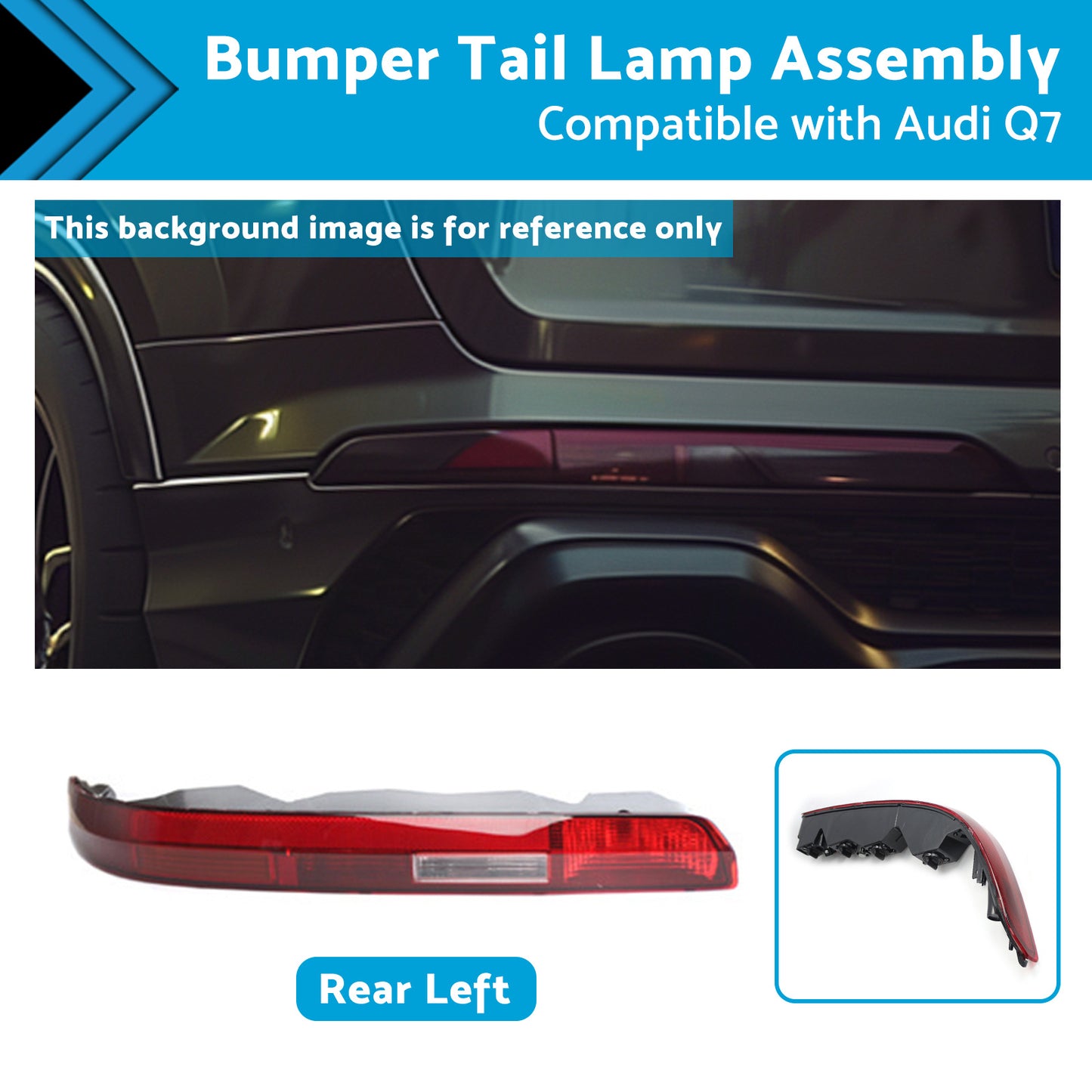 {{ Left Rear Bumper Tail Light Lamp Assembly 4M0945095 Suitable For Audi Q7 16-23 }} - Buy Car Parts Online at {{ Kaka Auto Parts }}.