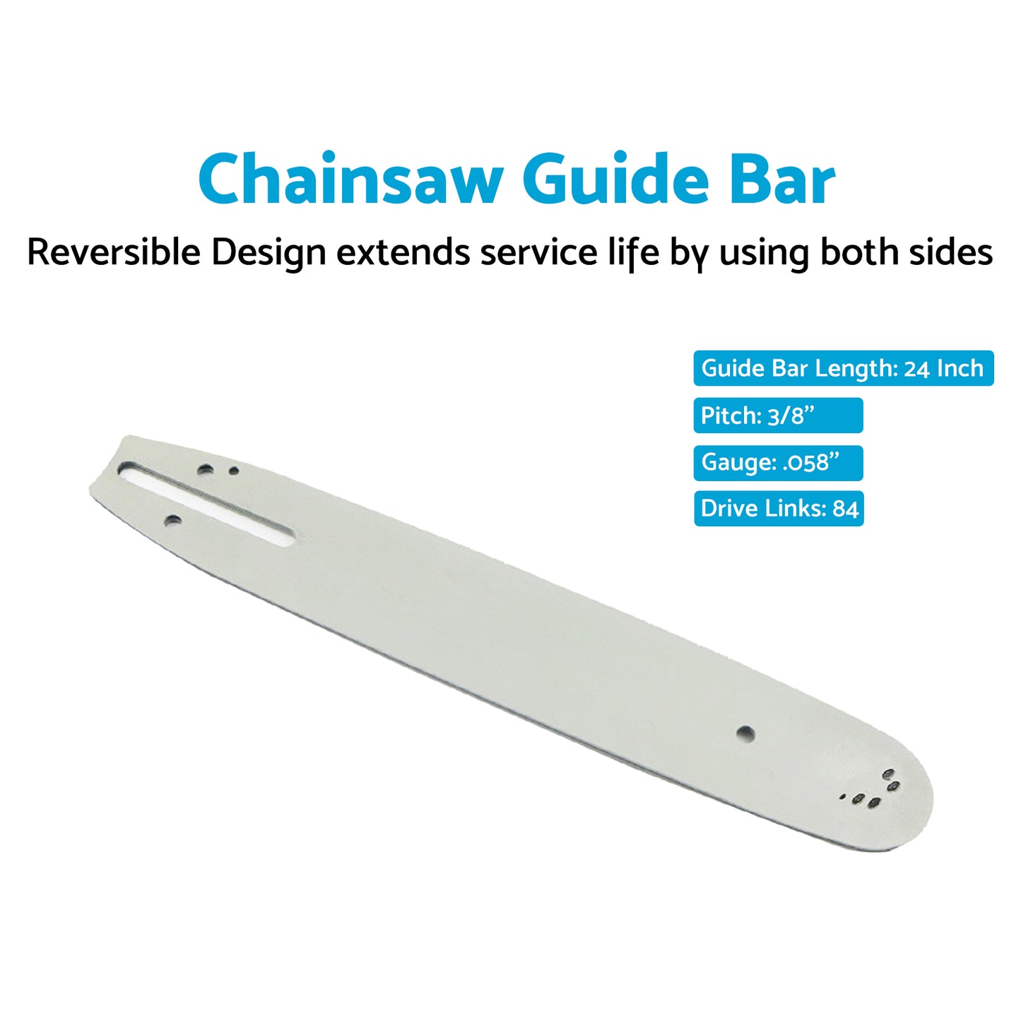 24'' 3/8 058 84DL Chainsaw Guide Bar Suitable For Husqvarna 61 160 162 180 181