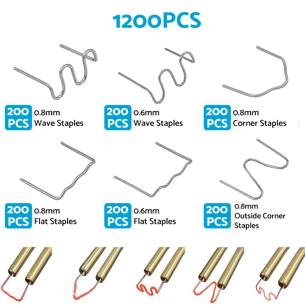 1200PCS Steel Hot Stapler Staples Repair Tools Kit For Plastic Welder Car Bumper