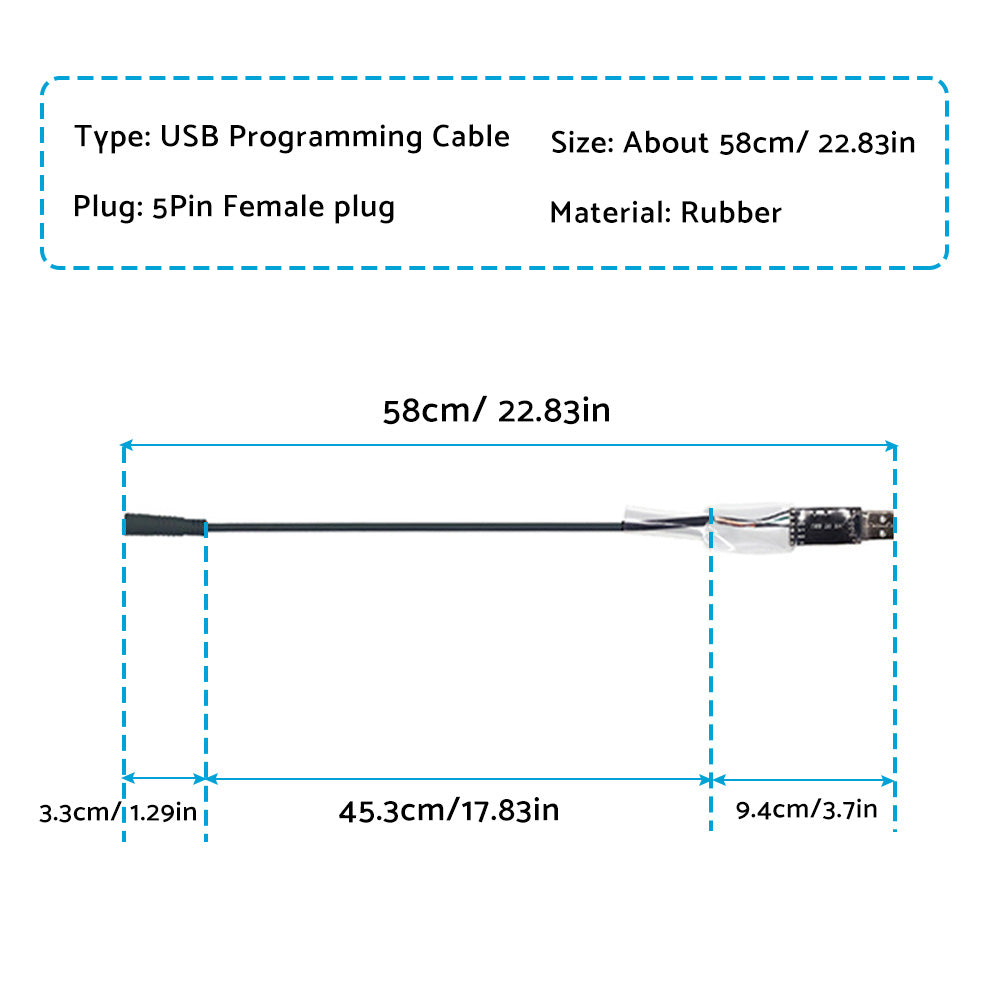 5-Pin USB Programming Cable Suitable For Bafang BBS01 BBS02 BBSHD Mid-Drive Motor